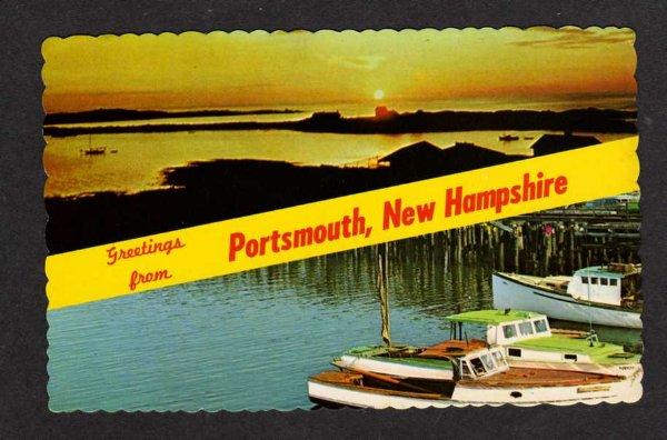 NH Greetings PORTSMOUTH NEW HAMPSHIRE Postcard Sunrise