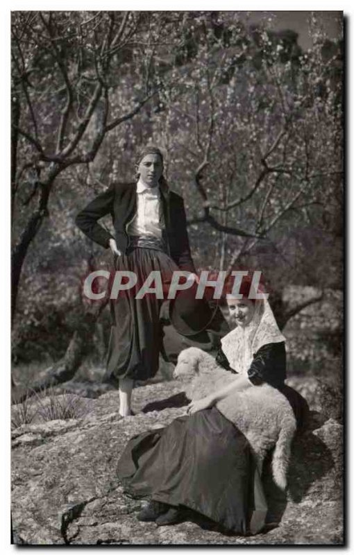 Postcard Modern Spain Espana Spain Mallorca Valldemosa Peasants Sheep Shepher...