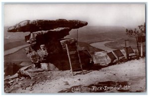 View Of Umbrella Rock Lookout Mountain Ladder Chattanooga TN RPPC Photo Postcard