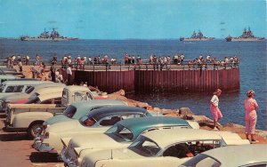 Long Beach, CA California  PIERPOINT LANDING 50's Cars~Navy Ships 1962 Postcard