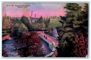 1916 Scenic View Of Luna Island Bridge Niagara Falls New York NY Postcard 