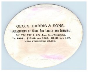 1870's Medallion Washington Geo S Harris Cigar Box Label #6KE