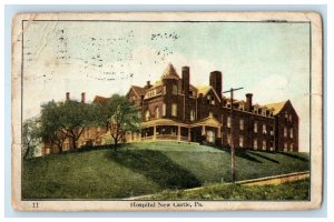1908 Hospital New Castle Pennsylvania PA Antique Posted Postcard 