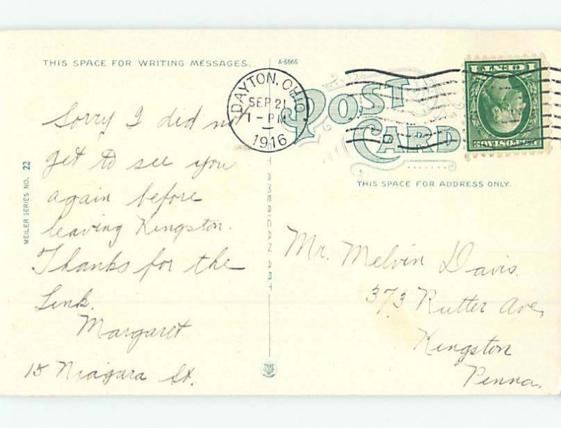 W-Border BRIDGE SCENE Dayton Ohio OH H8857