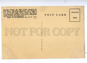 192521 USA NEW YORK Brooklyn bridge Vintage postcard