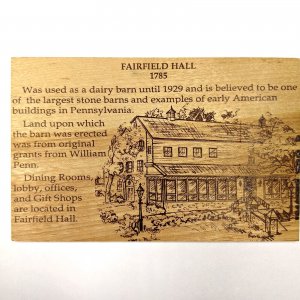 c1990s Boiling Springs, PA Allenberry Resort Fairfield Hall Wood Postcard A334