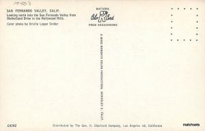 1950s SAN FERNANDO VALLEY CA Birdseye Mullholland Hollywood Roberts 3645