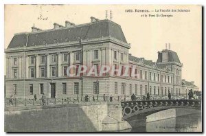 Old Postcard Rennes The Faculty of Sciences and the St. Georges Bridge