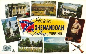 Virginia VA   MAP CARD & SHENANDOAH VALLEY Civil War Sites  *2* Chrome Postcards