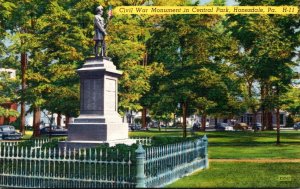 Pennsylvania Honesdale Civil War Monument In Central Park