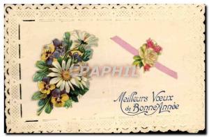 Old Postcard Fancy Embroidery Flowers