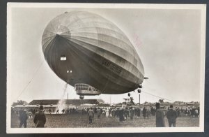 Mint RPPC Real Picture Postcard Graf Zeppelin  LZ 127 Airship Landing Scene