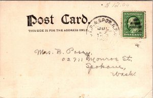 Large Letter Greetings Billings Montana Postcard Crescent Moon 1909 Undivided Bk