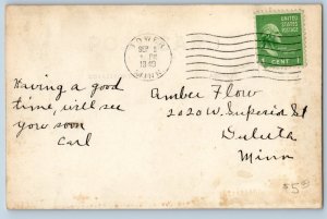 1949 View Of School Buildings Tower Minnesota MN RPPC Photo Vintage Postcard