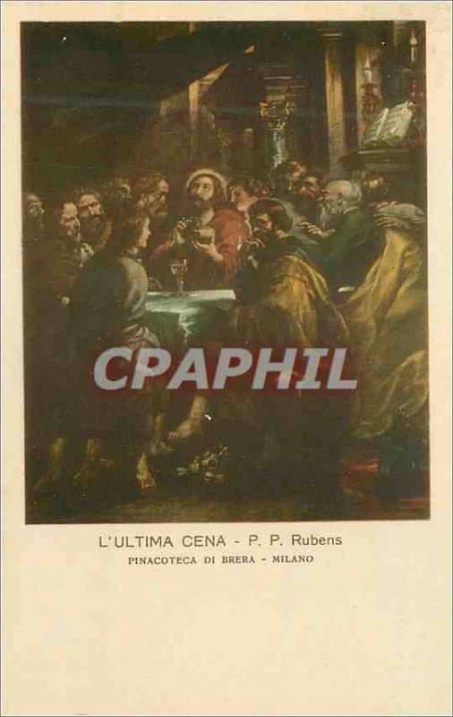 Old Postcard Ultima Cena PP Rubens Pinacoteca di Brera Milan