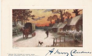 W.Buston. Cillage cee.Cart Horse TukOilette Christmas Ser. PC # C1184