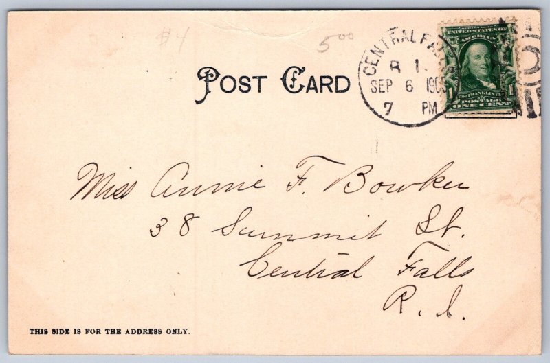 K26/ Valley Falls Rhode Island Postcard c1910 Bridge and Mills 435