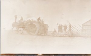 Tractor Farming Machinery Equipment People Workers Agriculture RPPC Postcard H61