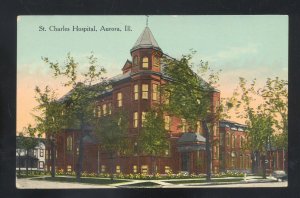 AURORA ILLINOIS ST. CHARLES HOSPITAL GROMLIER STORE ADVERTISING POSTCARD