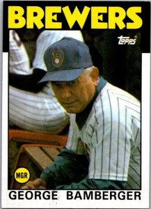 1986 Topps Baseball Card George Bamberger Manager Milwaukee Brewers sk10733