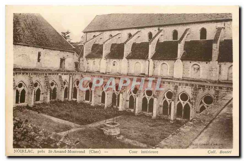 Old Postcard Noirlac near St Amand Montrond Cher Inner Court