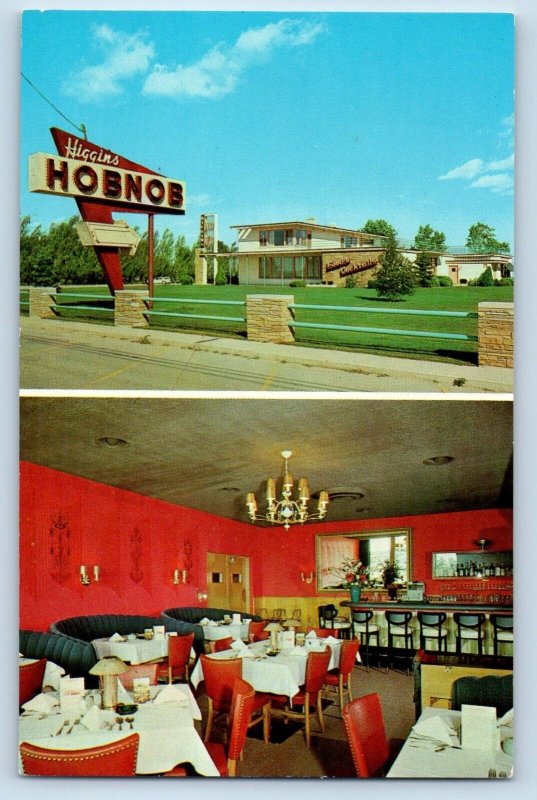 Racine Wisconsin Postcard Higgins Hobnob Highway Exterior c1960 Vintage Antique