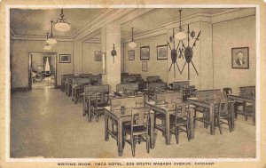 Writing Room Interior YMCA Hotel Chicago Illinois postcard