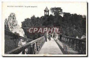Old Postcard Buttes Chaumont The Suspension Bridge