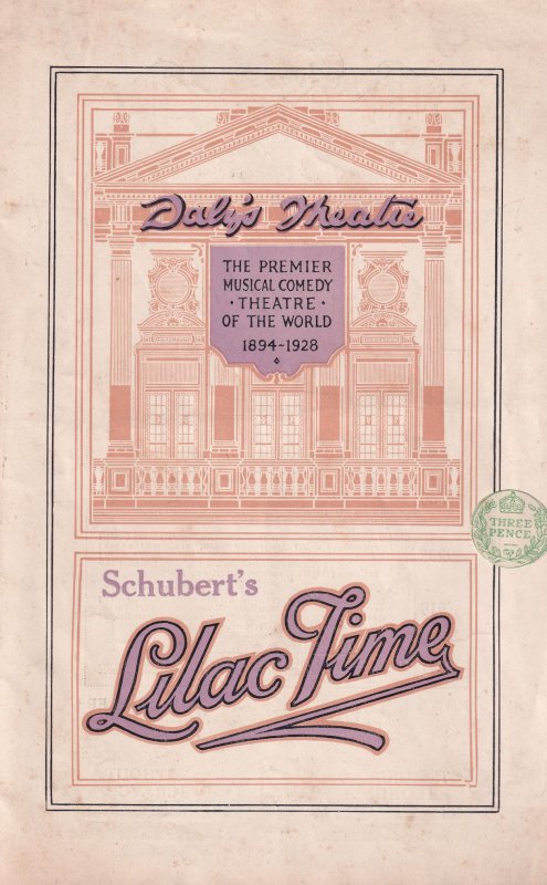 Schubert Lilac Time Daleys Scottish Tenor Old Theatre Programme