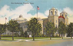 Amarillo Texas 1940s Linen Postcard City Auditorium