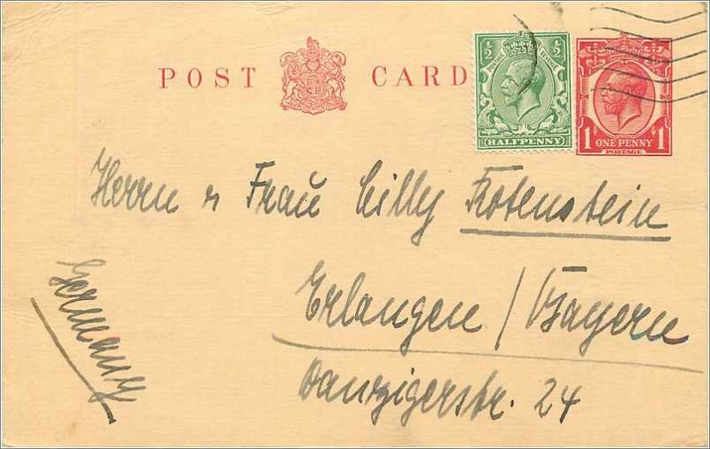 Entier Postal Stationery Postal Britain Great Britain in 1933 to Germany