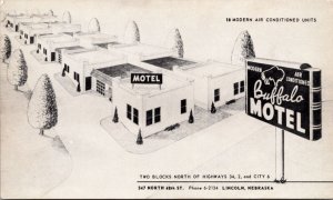 Postcard Buffalo Motel 347 North 48th Street in Lincoln, Nebraska