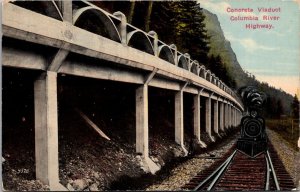 Concrete Viaduct Columbia River Highway OR Vintage Postcard X56