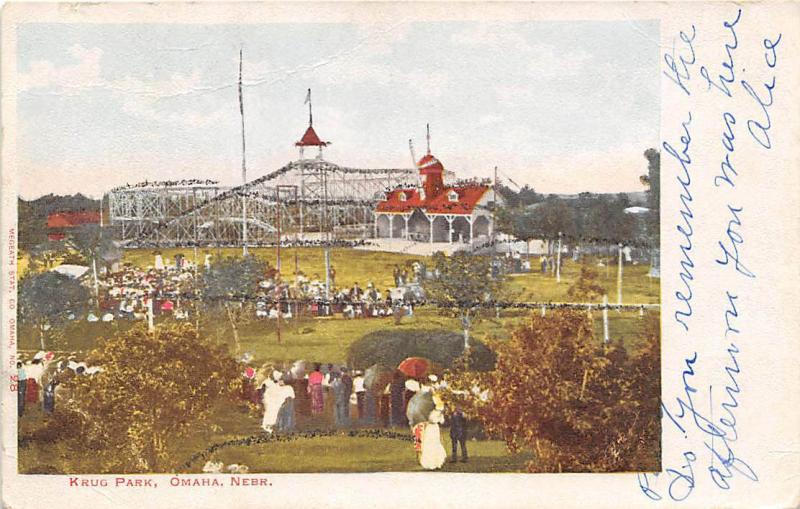 Krug Amusement Park Omaha Nebraska 1907c postcard
