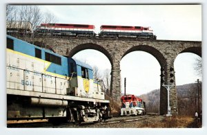 Railroad Postcard Train Locomotive Railway Delaware & Hudson Lanesboro PA Chome