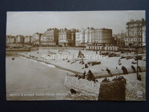 Sussex BRIGHTON Beach & Kings Road from Palace Pier c1911 RP Postcard by EAS