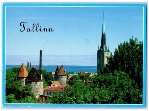 c1950's View of Tall Towers Tallinn Estonia Vintage Posted Postcard