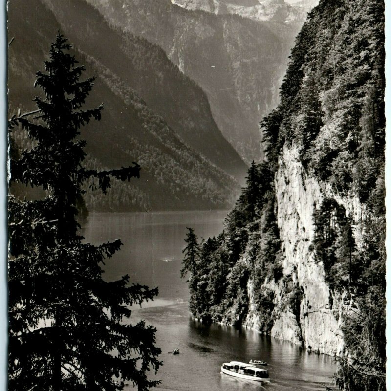 c1950s Germany Konigssee Lake RPPC Postcard Falkensteinwand Photo by L. Ammon A3
