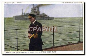Old Postcard warship L & # 39amiral Sir John Jellicoe edge of the armor Iron ...