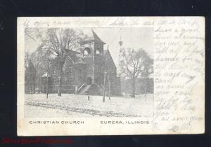 EUREKA ILLINOIS CHRISTIAN CHURCH ANTIQUE VINTAGE POSTCARD ILL.