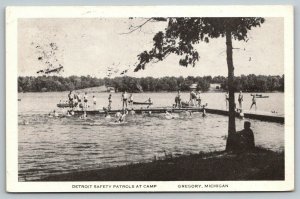 Gregory MI~Detroit Safety Patrols @ Camp~Swimming Hole~Dock~Bing Sings~1946 B&W