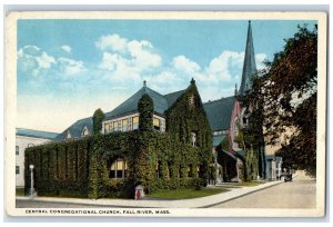 1920 Central Congregational Church Fall River Massachusetts MA Antique Postcard 