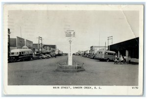 1951 Main Street View Air Mail Dawson Creek British Columbia RPPC Photo Postcard
