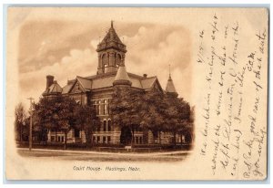 1907 Court House Exterior Roadside Hastings Nebraska NE Posted Vintage Postcard