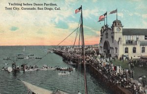 VINTAGE POSTCARD PANAMA CALIFORNIA EXPO OF 1915 -  YACHTING, TENT CITY, CORONADO