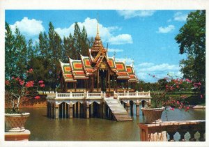 VINTAGE CONTINENTAL SIZE POSTCARD GREETINGS FROM BEANG-PA-IN THAILAND