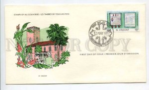 424609 St.VINCENT 1977 year First Day COVER certificate w/ signature