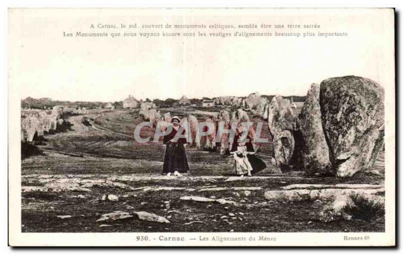 Old Postcard Carnac alignments Menec