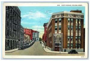 1936 Sixth Avenue Business District Helena Montana MT Posted Vintage Postcard
