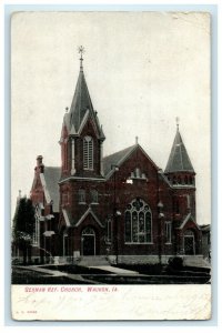 1907 View Of German Ref. Church Waukon Iowa IA Posted Antique Postcard